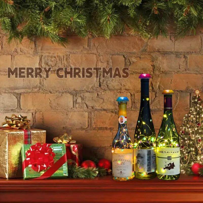 Festival Atmosphere Indoor Decorative Wine Bottle Lamp Christmas Lights Home Christmas Decorations - Quantal store