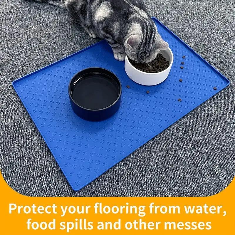 Pet Placemat Dog Food bowl Mat Cat Feed Mat Cat Dog Drinking Feeding Placemat Silicone Waterproof Pet Bowl Pad Feeder Mats - Quantal store