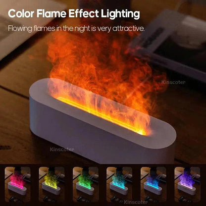 KINSCOTER Essential Oil Aroma Diffuser Flame Air Humidifier Ultrasonic Cool Mist Difusor with  RGB Realistic Fire Night Light Quantal store