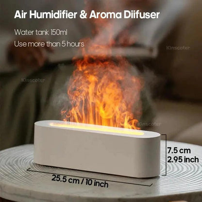 KINSCOTER Essential Oil Aroma Diffuser Flame Air Humidifier Ultrasonic Cool Mist Difusor with  RGB Realistic Fire Night Light Quantal store