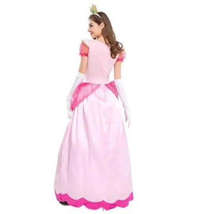 Princess Peach Costume Women Cosplay Party Halloween Masquerade Dress Up Clothing for Women Pink Fancy Dress Quantal store