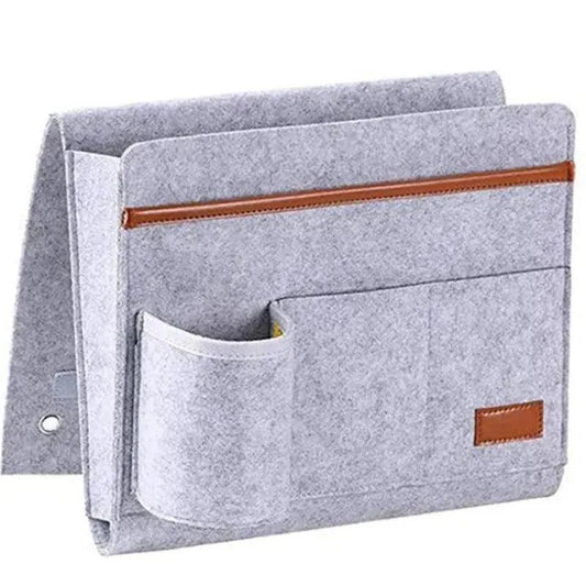 Felt Bedside Storage Bag Bedroom Dormitory Hanging Holder Sofa Books Magazines Sundires Neatening Home Office Organizer Bag Quantal store