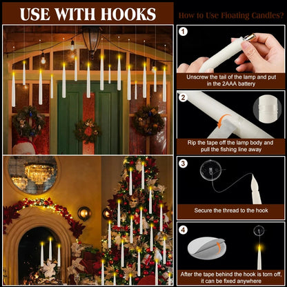 Floating Candles with Magical Candlestick (12-60PCS)