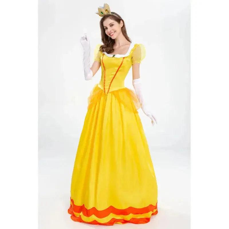 Princess Peach Costume Women Cosplay Party Halloween Masquerade Dress Up Clothing for Women Pink Fancy Dress Quantal store