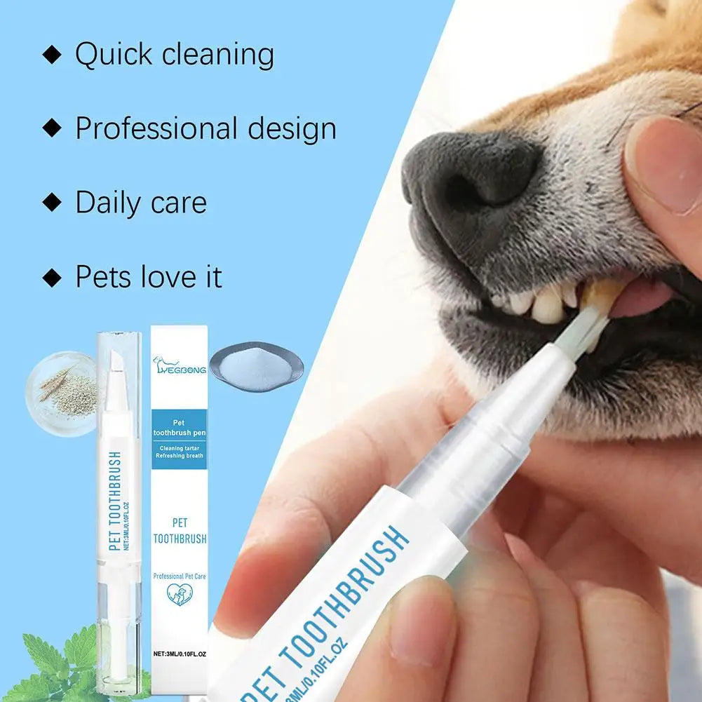 Pet Teeth Cleaning Toothbrush Pen Pet Dental Beauty Tools Set Dog Tartar Bad Breath Remover Pet Products Dog Accessories