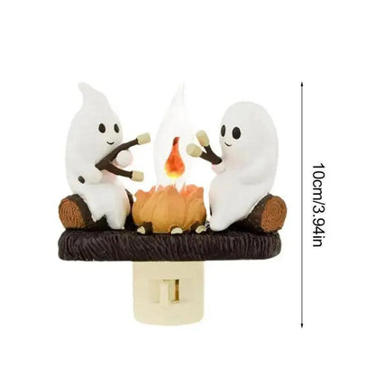 Ghost Campfire Nightlight Ghosts Campfire Flicker Ghost Campfire Flickering Plug in Night Light Halloween Ghost Pumpkin Night Quantal store