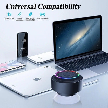 Upagrade Light  Stereo Wireless Waterproof BT Speakers Adsorption Cup Shower Speaker FM Radio For Phones Laptop