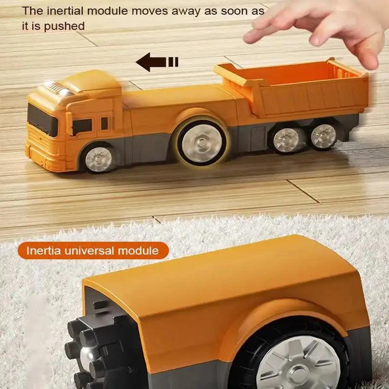 Magnetic Transform Engineering Car Assembled Toys DIY Kids Assembly Engineering Vehicle Detachable Assembly Robot Collection Toy Quantal store