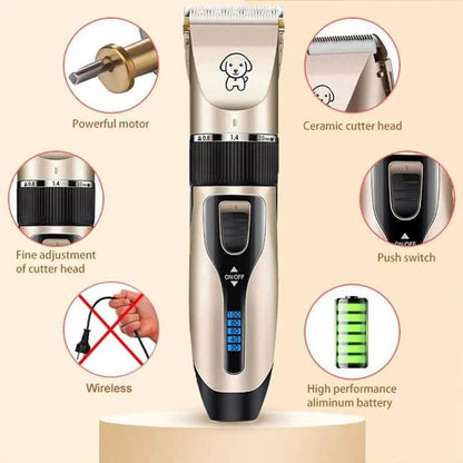 Dog Clipper Dog Hair Clippers Grooming (Pet/Cat/Dog/Rabbit) Haircut Trimmer Shaver Set Pets Cordless Rechargeable Professional - Quantal store