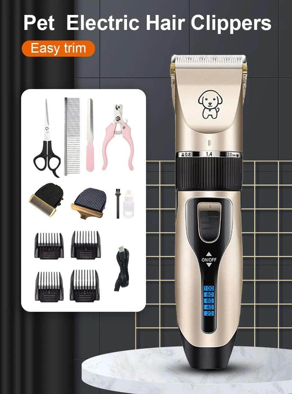 Dog Clipper Dog Hair Clippers Grooming (Pet/Cat/Dog/Rabbit) Haircut Trimmer Shaver Set Pets Cordless Rechargeable Professional - Quantal store