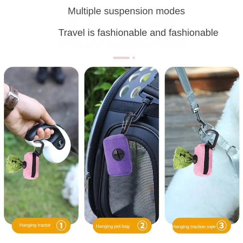 Dog Poop Bag Dispenser Hangingable Dog Poop Bag Holder Poo Bags Dispenser for Dogs Walking Garbage Bags Dispensers Pet Supplies - Quantal store