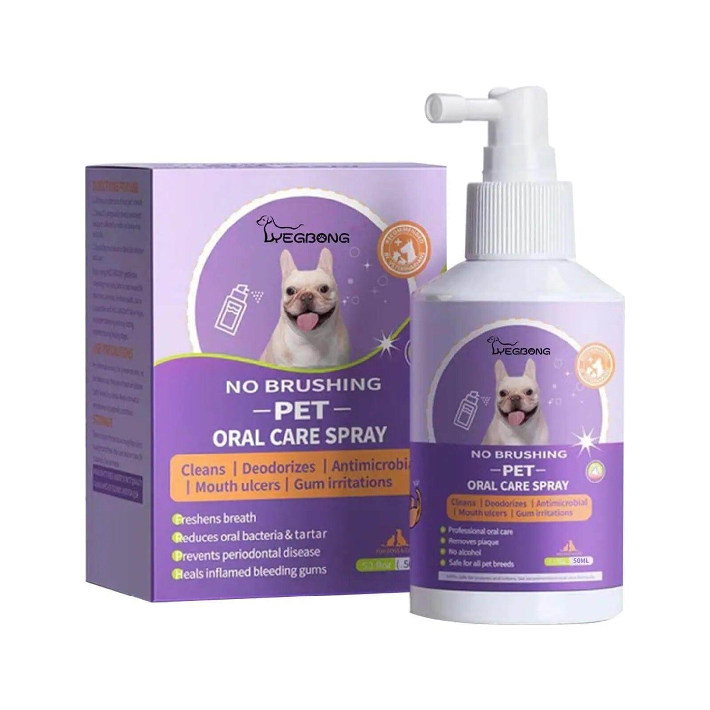 Pet Dog Cat Teeth Cleaning Spray Remove Tartar Teeth Stains - Quantal store