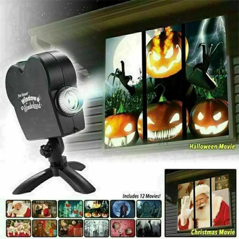 Halloween Window Movie Projector - Holographic Projection Lamp -  Outdoor Decoration Quantal store